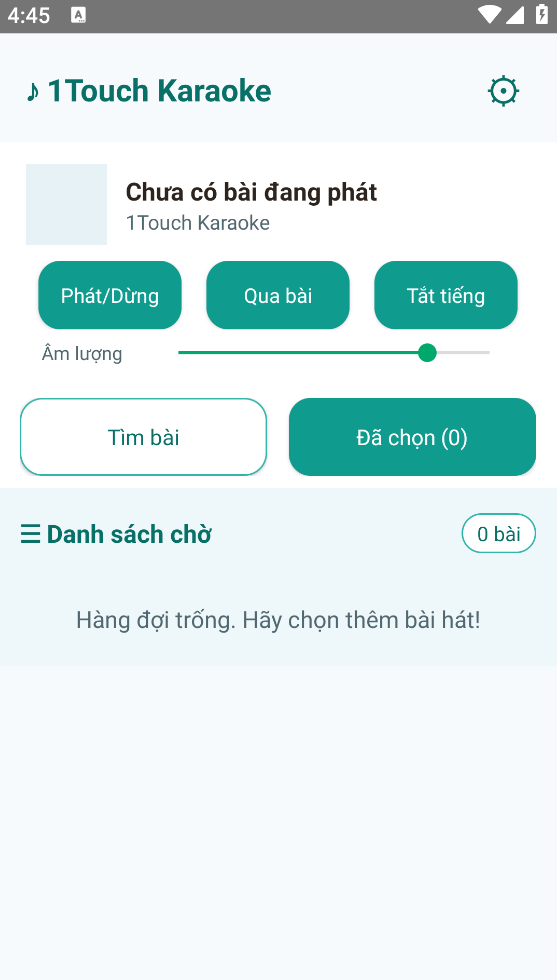 Giao diện 1Touch Karaoke Remote